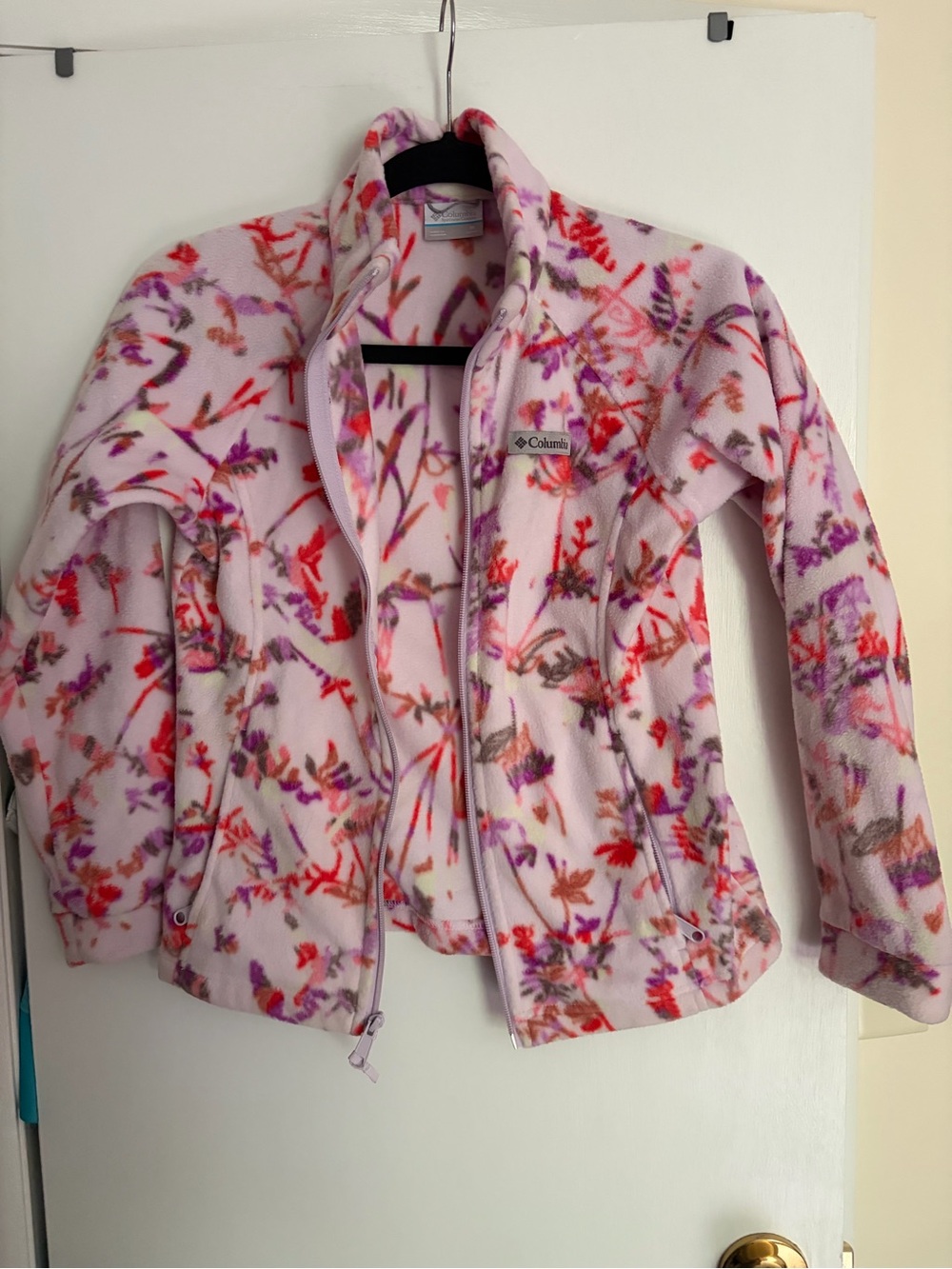Columbia Pink Floral Teddy Fleece Jacket
